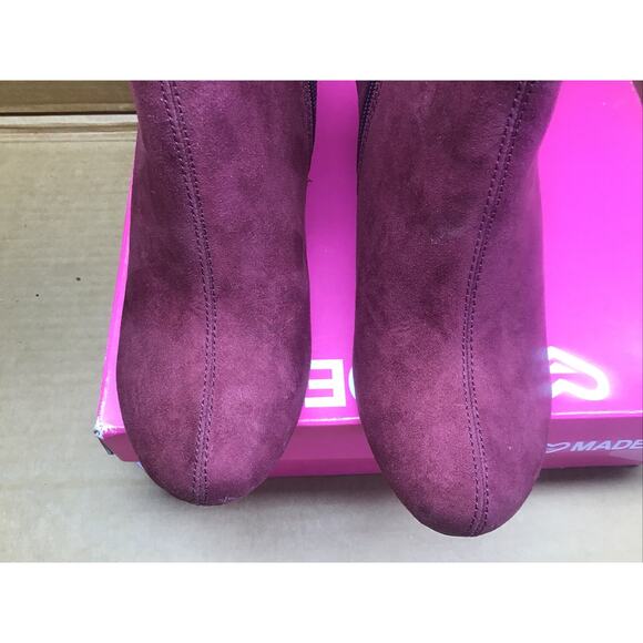 Madeline Perfumed Raspberry Fabric Wedge Ankle Boots Booties Women's 8.5 Box - Picture 3 of 9